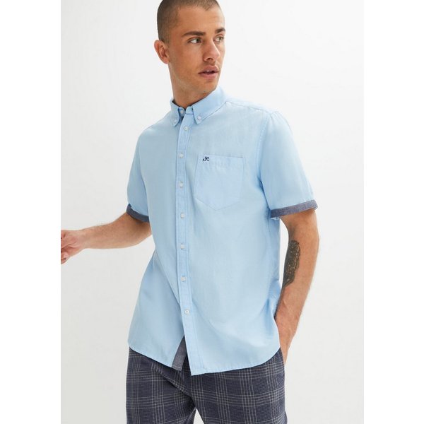 bonprix Kurzarmhemd Button-down-Kragen, aus reiner Baumwolle, Regular Fit, Kurzarm-Design