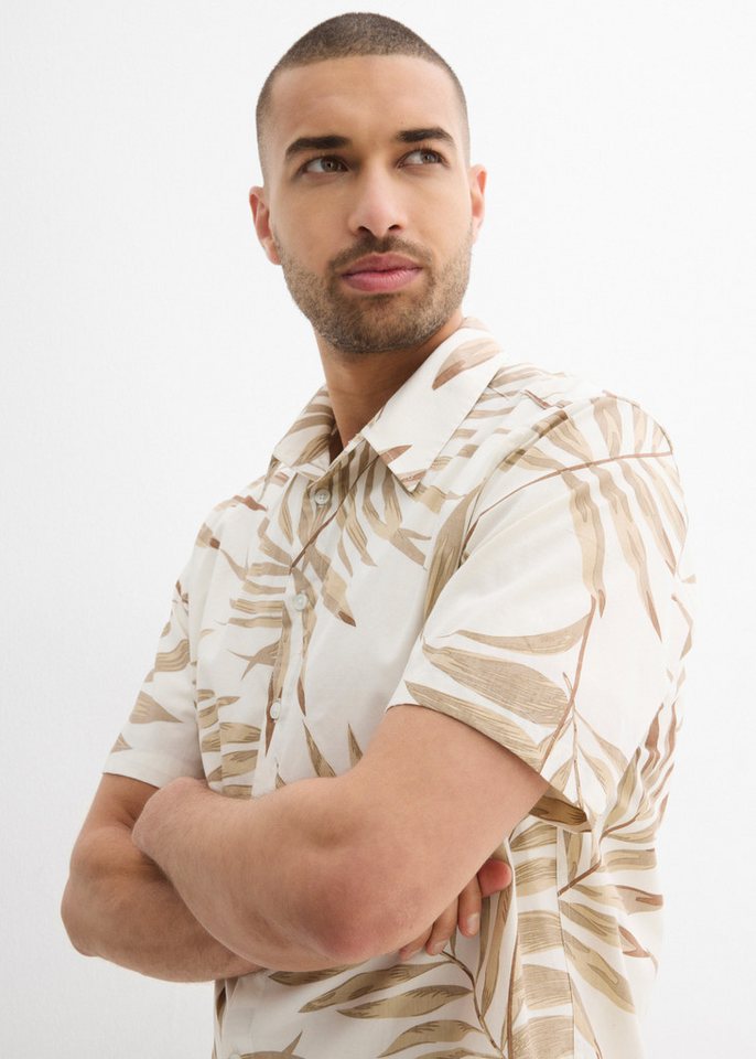bonprix Kurzarmhemd mit floralem Print, aus reiner Baumwolle, Regular Fit, im Casual-Stil – Bild 2 von 5