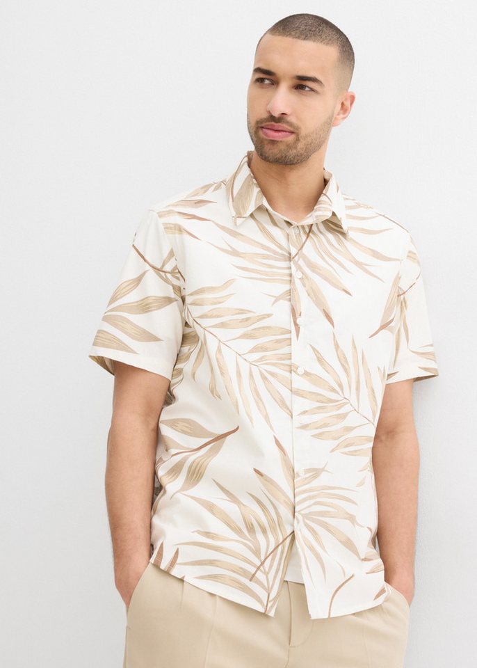 bonprix Kurzarmhemd mit floralem Print, aus reiner Baumwolle, Regular Fit, im Casual-Stil – Bild 4 von 5