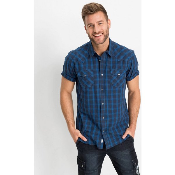 bonprix Kurzarmhemd mit Karomuster, Regular Fit, aus reiner Baumwolle