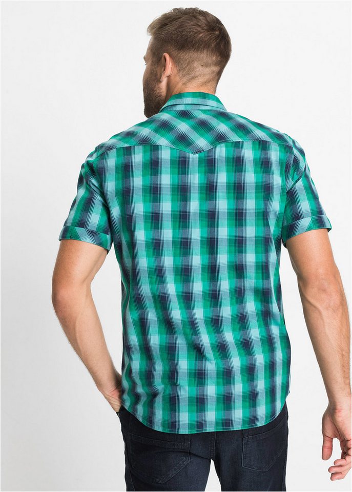 bonprix Kurzarmhemd regular fit Passform, aus reiner Baumwolle, mit kurzen Ärmeln – Bild 2 von 5