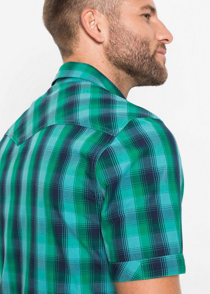 bonprix Kurzarmhemd regular fit Passform, aus reiner Baumwolle, mit kurzen Ärmeln – Bild 4 von 5