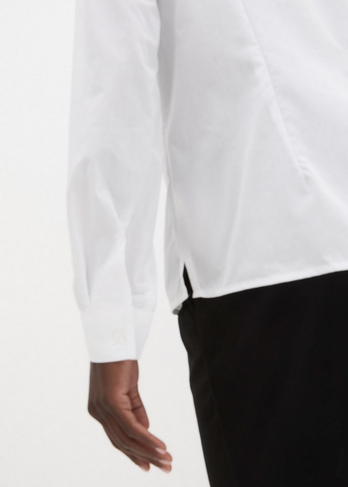 bonprix Langarmbluse lockere Passform, für eleganten Auftritt, aus Baumwollmischung – Bild 3 von 5