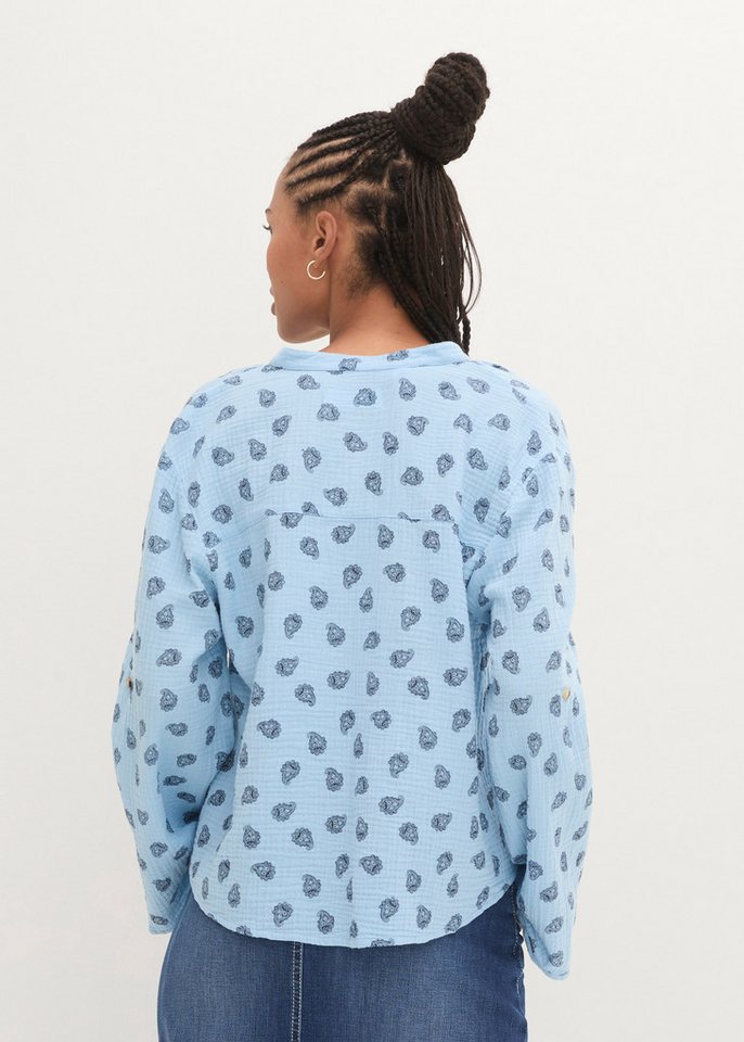 bonprix Langarmbluse Oversize-Passform, für den Alltag, aus Musselin, mit V-Ausschnitt – Bild 3 von 5