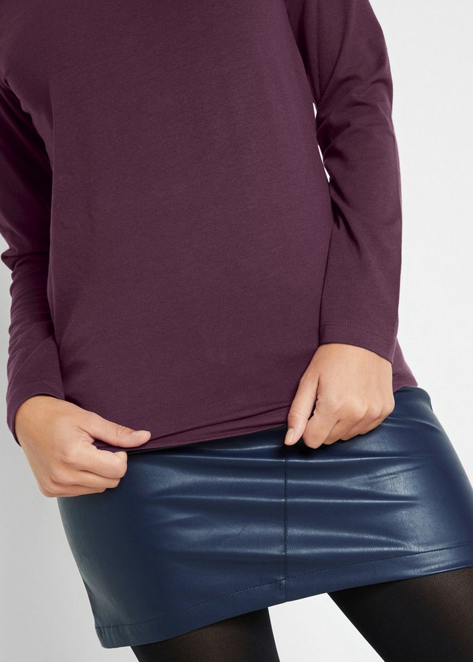 bonprix Langarmshirt eng anliegende Passform, mit Rundhalsausschnitt, mit Doppelnähten – Bild 4 von 5