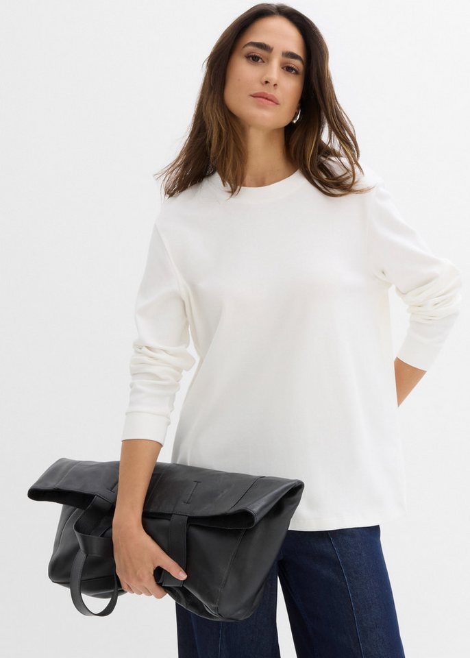 bonprix Langarmshirt Oversize-Passform, aus reiner Baumwolle, im Casual-Stil – Bild 2 von 5