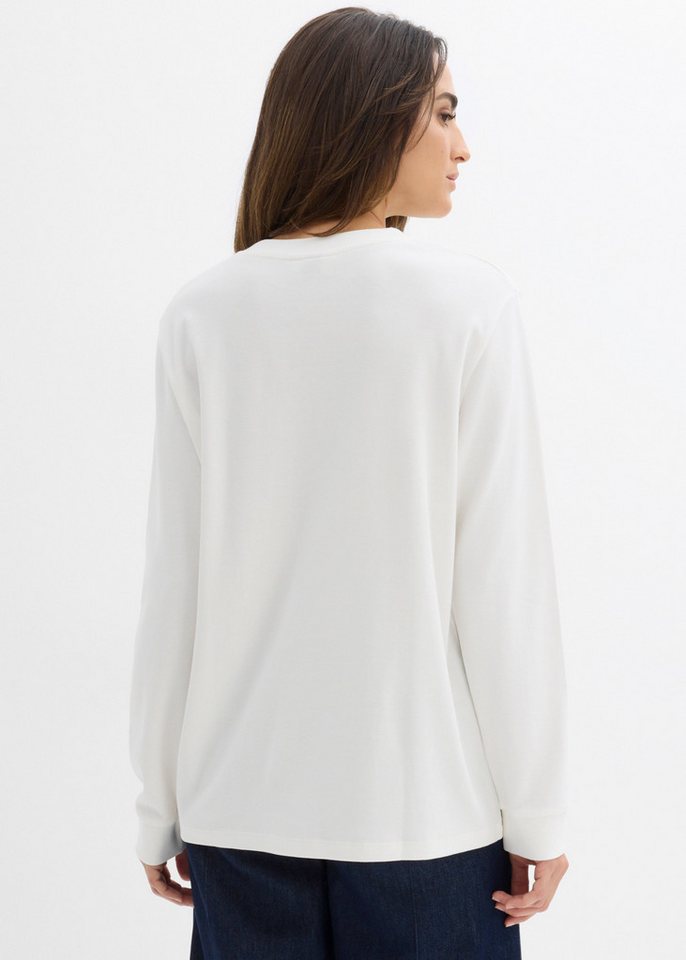 bonprix Langarmshirt Oversize-Passform, aus reiner Baumwolle, im Casual-Stil – Bild 3 von 5
