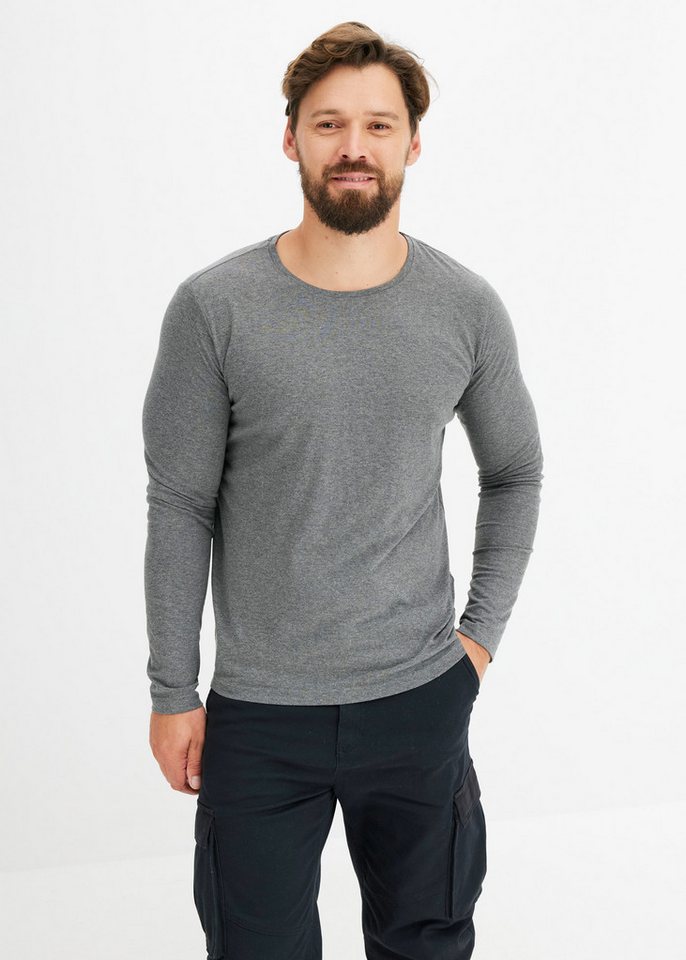 bonprix Langarmshirt (Packung, 3-tlg) regular fit Passform, Rundhals-Ausschnitt, casual Stil, im 3er Pack – Bild 2 von 5