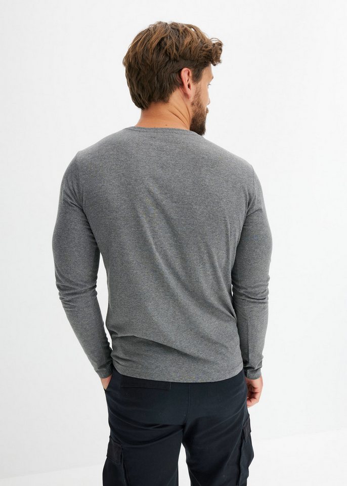 bonprix Langarmshirt (Packung, 3-tlg) regular fit Passform, Rundhals-Ausschnitt, casual Stil, im 3er Pack – Bild 4 von 5