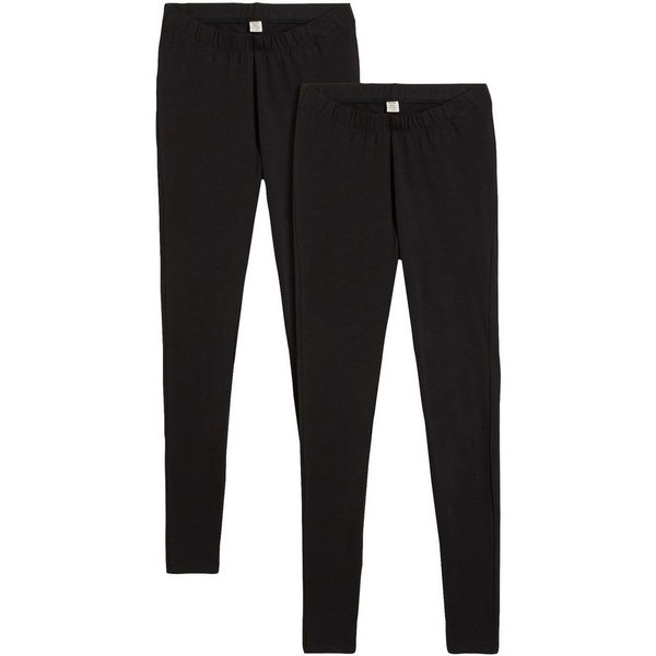 bonprix Leggings (Packung, 2-tlg) aus Baumwolle und Elasthan, schmale Passform, mit Elastikbund
