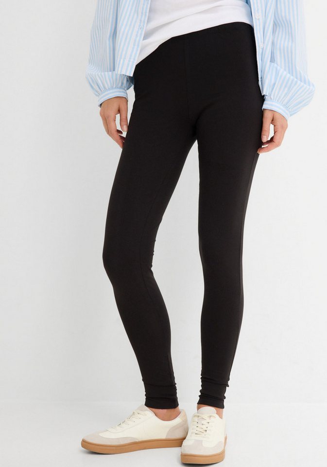 bonprix Leggings (Packung, 2-tlg) aus Baumwolle und Elasthan, schmale Passform, mit Elastikbund – Bild 2 von 5