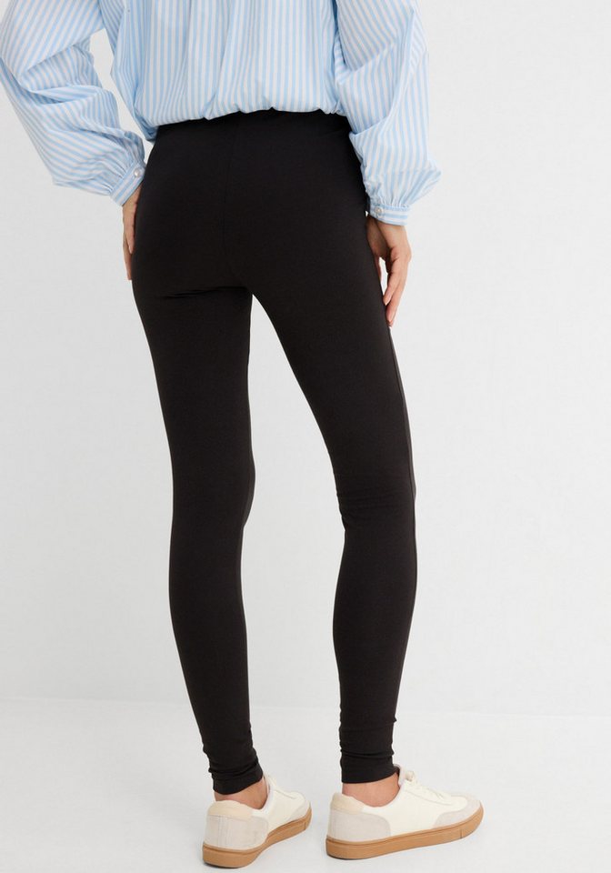 bonprix Leggings (Packung, 2-tlg) aus Baumwolle und Elasthan, schmale Passform, mit Elastikbund – Bild 3 von 5