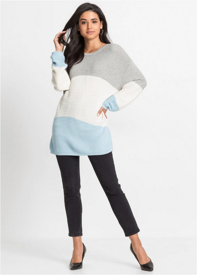 bonprix Longpullover aus Baumwollmischung, mit Rundhalsausschnitt, lange Form – Bild 5 von 5