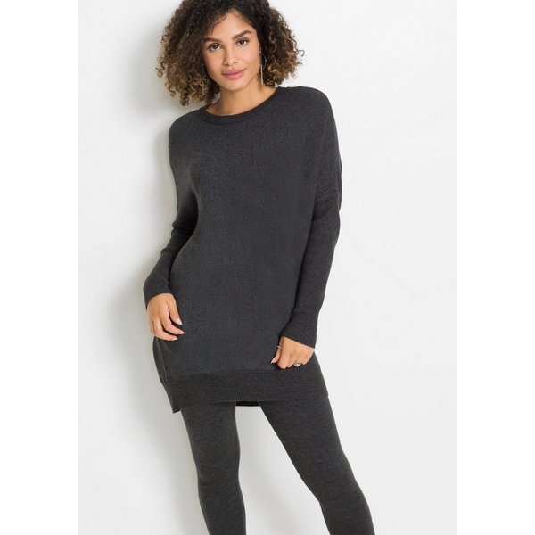 bonprix Longpullover aus Viskose-Mix, mit Langarm, für Wintermode, Oversize Passform