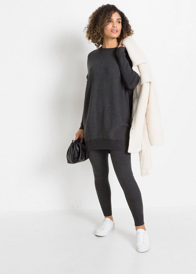 bonprix Longpullover aus Viskose-Mix, mit Langarm, für Wintermode, Oversize Passform – Bild 4 von 5