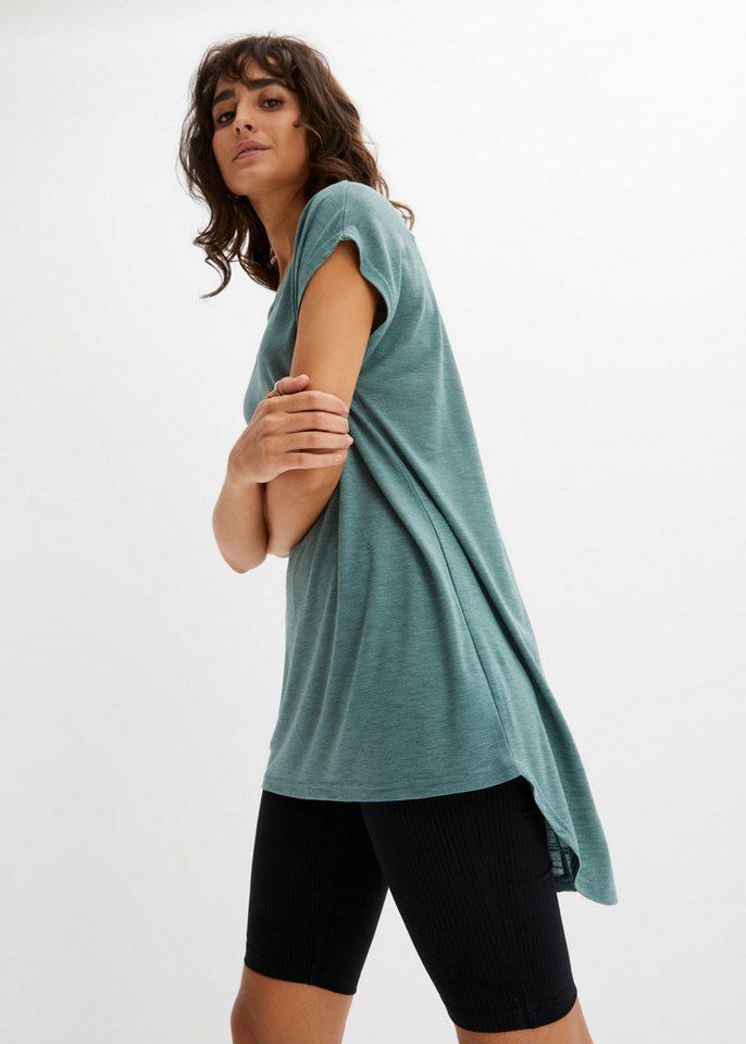 bonprix Longshirt lässige Passform, längeres Rückenteil, abgerundeter Saum – Bild 2 von 5