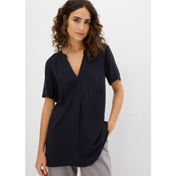 bonprix Longtunika gerader Schnitt, mit kurzem Arm, mit Henleykragen, aus Viskose