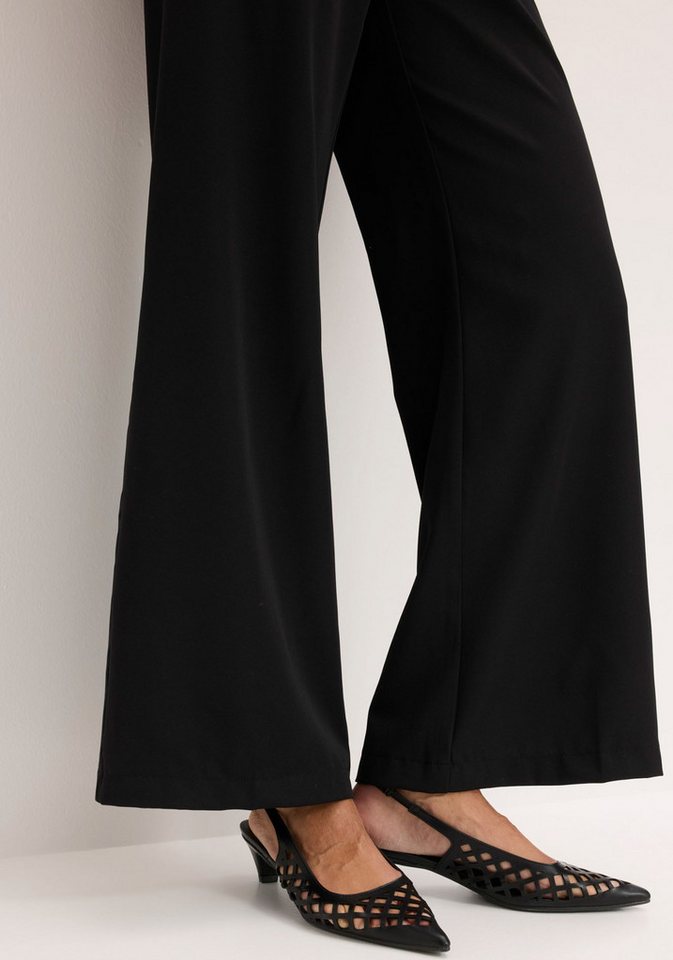 bonprix Marlene-Hose mit weitem Bein, Bügelfalte und bequemem Bund – Bild 4 von 5