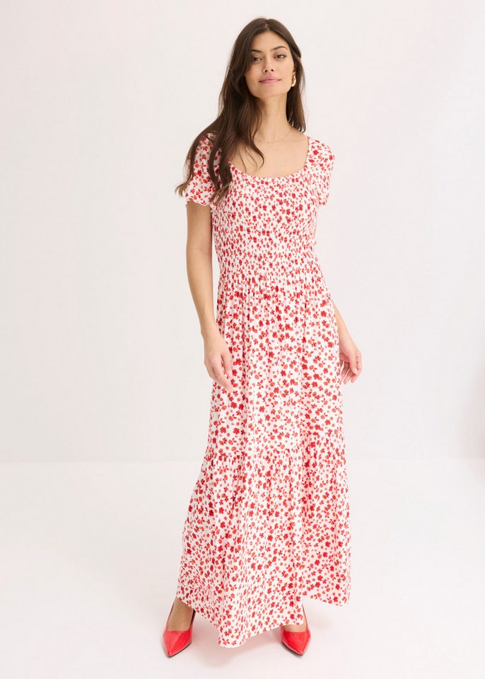bonprix Maxikleid ausgestellte Passform, eckiger Ausschnitt, Kurzarm-Design – Bild 5 von 5
