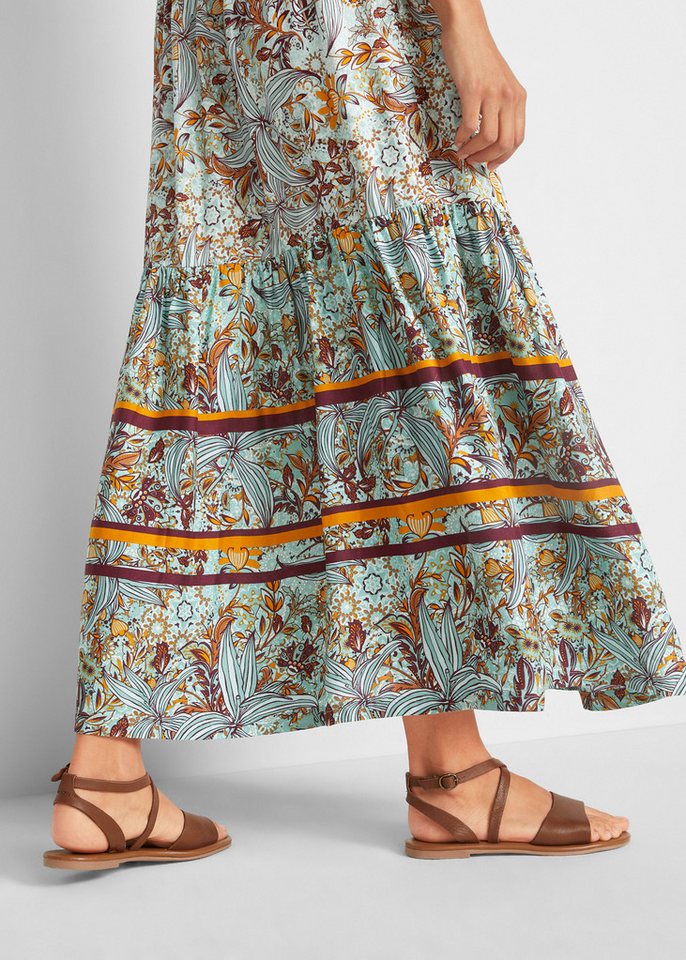 bonprix Maxikleid eleganter Stil, aus Viskose, Loose Fit, ärmellos, mit Bordürendruck – Bild 4 von 5