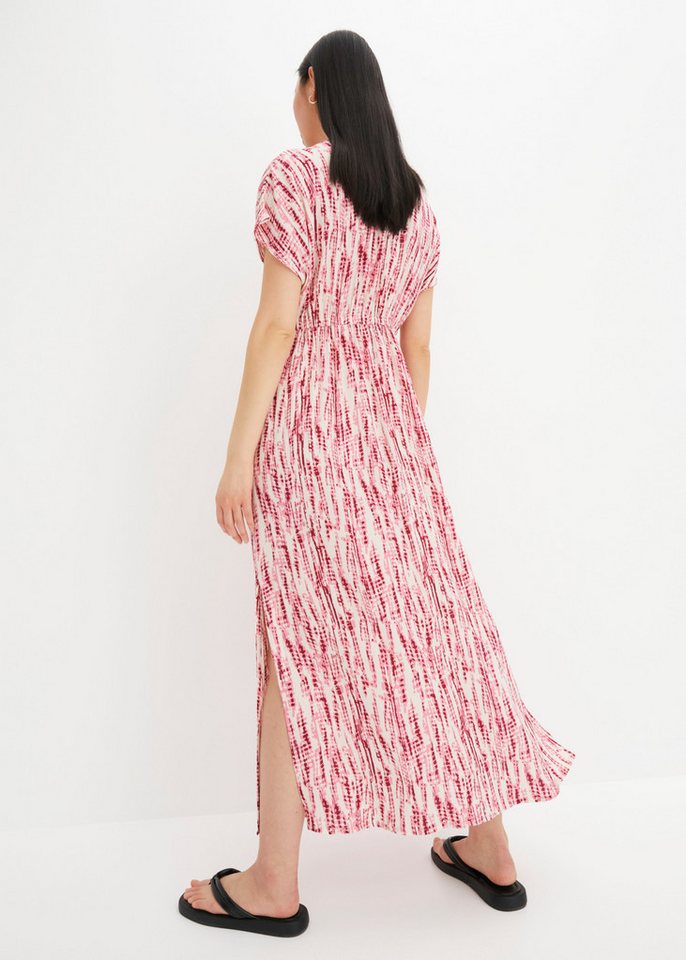 bonprix Maxikleid mit Batik-Print, ausgestellte Passform, aus Viskose, Kurzarm-Design – Bild 2 von 5