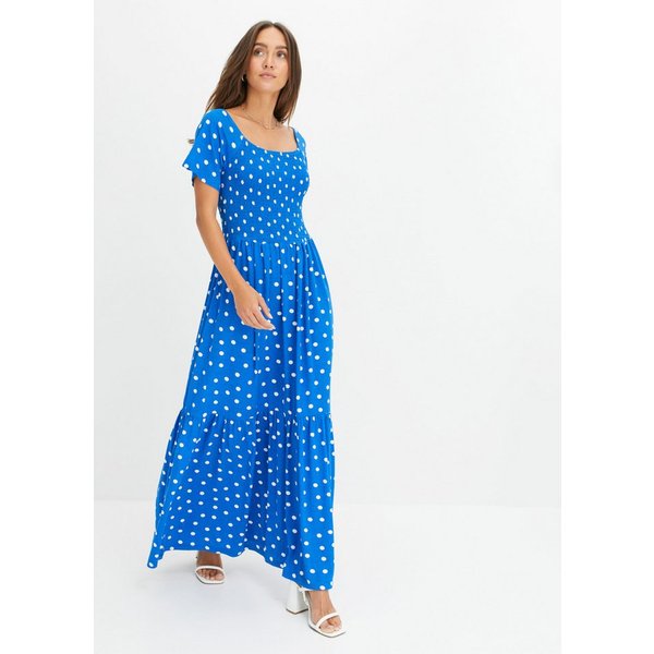 bonprix Maxikleid mit modischem Print, ausgestellte Passform, Kurzarm-Design