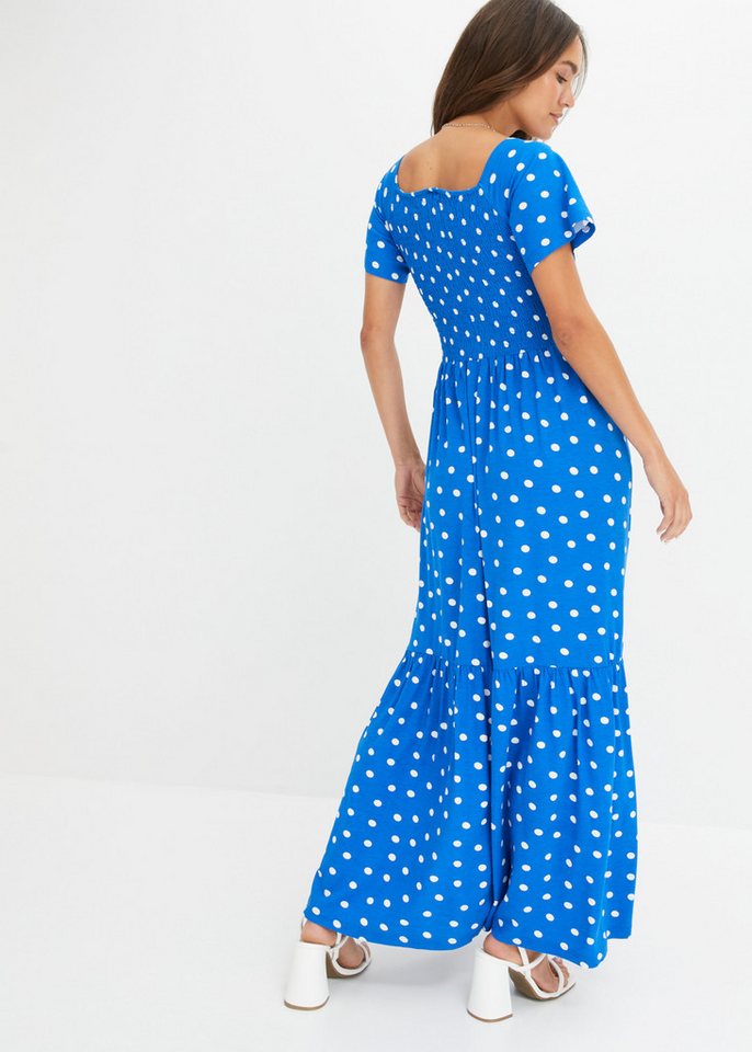 bonprix Maxikleid mit modischem Print, ausgestellte Passform, Kurzarm-Design – Bild 2 von 5