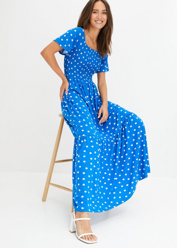 bonprix Maxikleid mit modischem Print, ausgestellte Passform, Kurzarm-Design – Bild 5 von 5