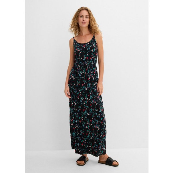 bonprix Maxikleid regular fit, ohne Ärmel, aus Viskose und Elasthan, Maxikleid-Länge