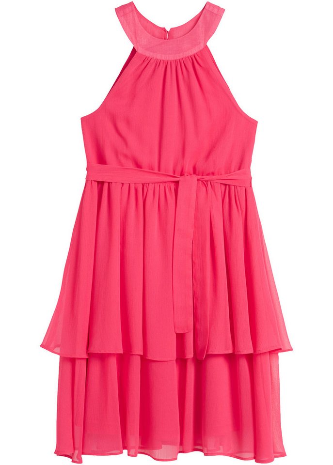 bonprix Midikleid ärmelloses Design, elastische Taille, mit separatem Gürtel, Volantrock – Bild 4 von 4