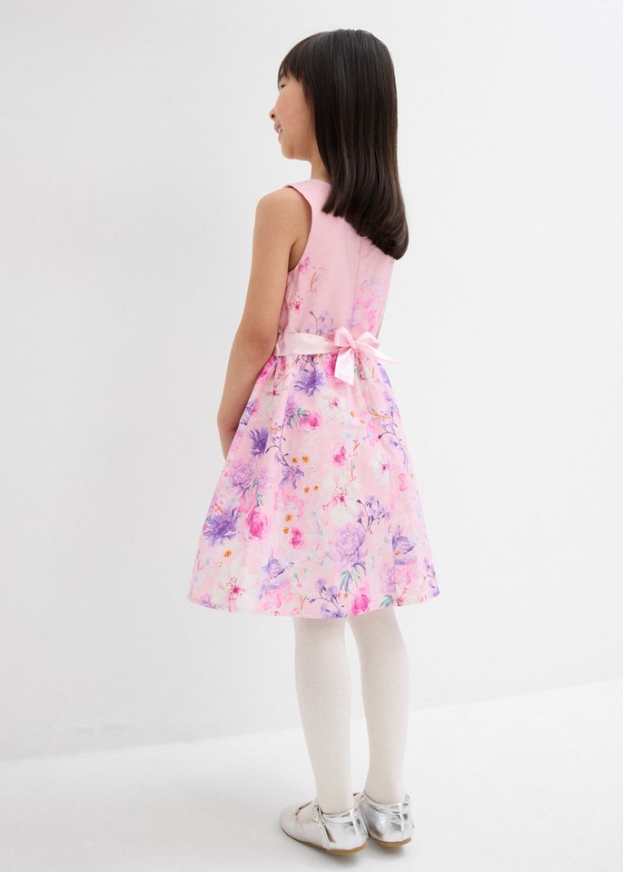 bonprix Midikleid regular fit, aus Baumwolle, festlicher Stil, mit Blumendruck, ärmellos – Bild 2 von 4