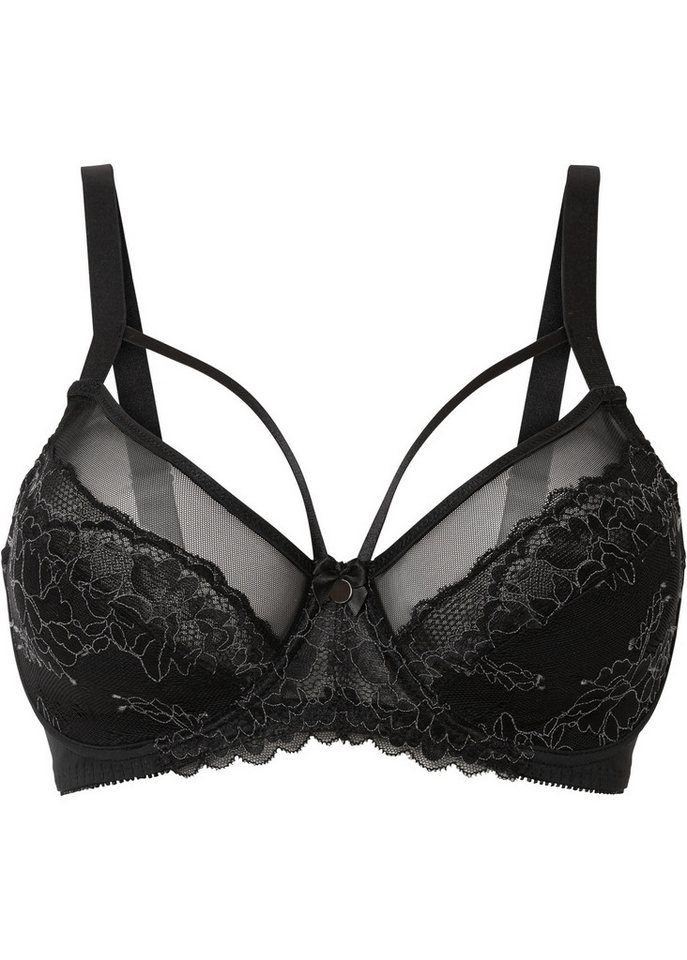 bonprix Minimizer-BH mit zarter Spitze, mit dekorativen Straps, mit transparenten Details – Bild 2 von 5