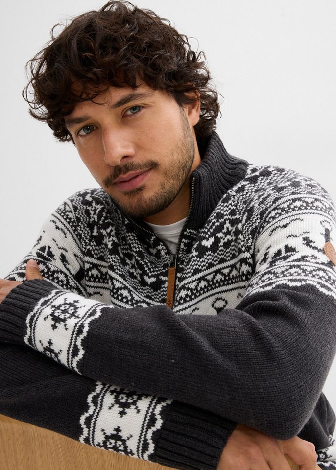 bonprix Norwegerpullover mit Troyerkragen, Regular Fit, aus Polyacryl – Bild 4 von 5