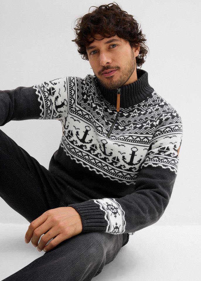 bonprix Norwegerpullover mit Troyerkragen, Regular Fit, aus Polyacryl – Bild 5 von 5