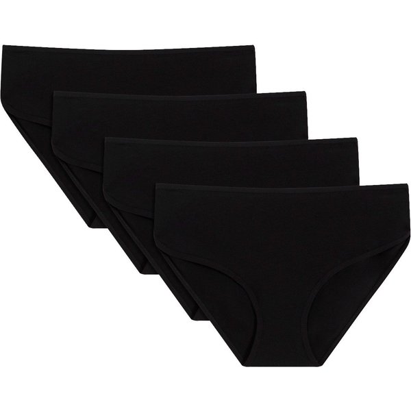 bonprix Panty (Packung, 4er) aus Baumwolle und Elasthan, bequeme Passform, Maxipanty-Schnitt