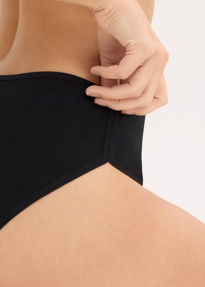 bonprix Panty (Packung, 4er) aus Baumwolle und Elasthan, bequeme Passform, Maxipanty-Schnitt – Bild 5 von 5
