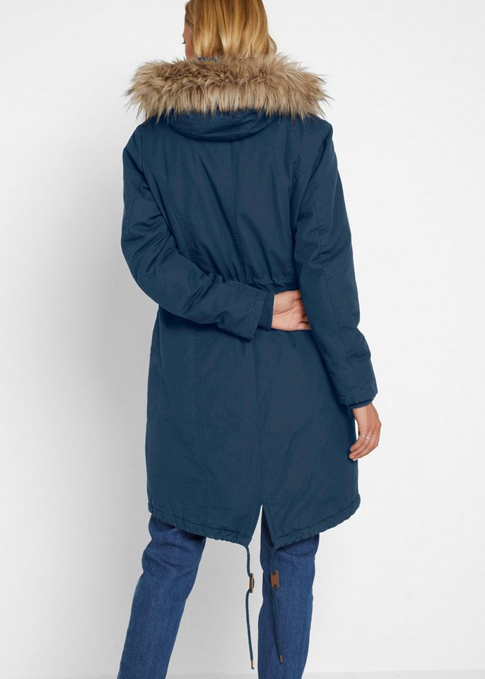 bonprix Parka Regular Fit, mit Kapuze mit Fellimitat, mit Stehkragen – Bild 2 von 5