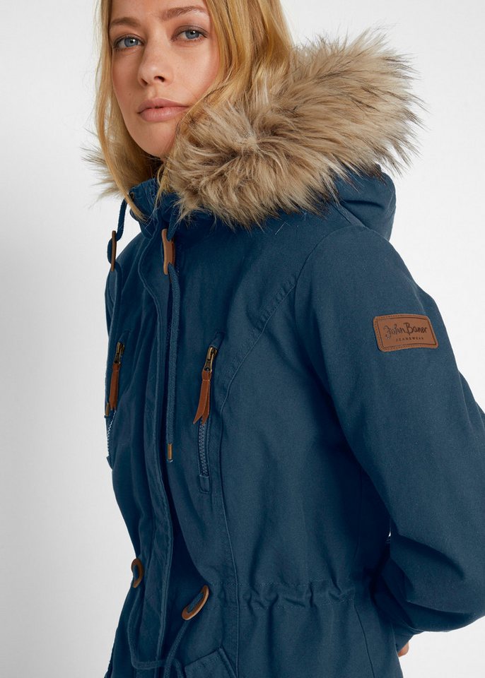bonprix Parka Regular Fit, mit Kapuze mit Fellimitat, mit Stehkragen – Bild 3 von 5