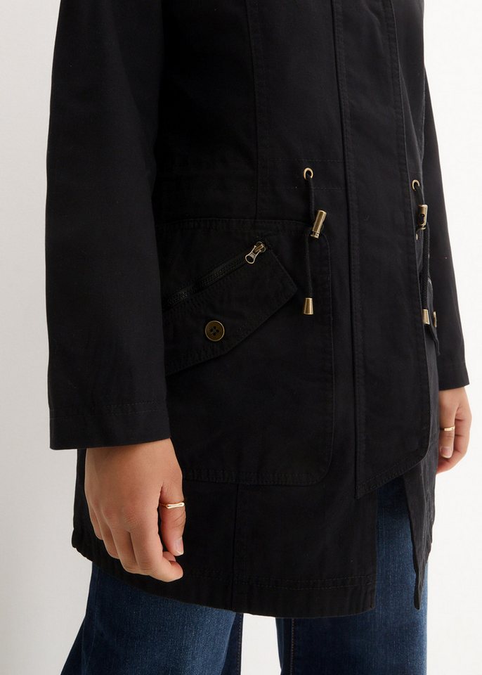 bonprix Parka taillierte Passform, mit Stehkragen und Tunnelzug – Bild 4 von 5
