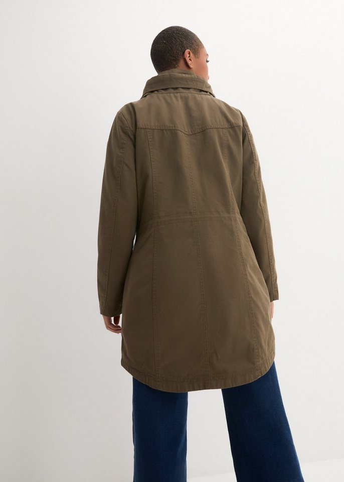 bonprix Parka taillierte Passform, mit Stehkragen und Tunnelzug – Bild 2 von 5