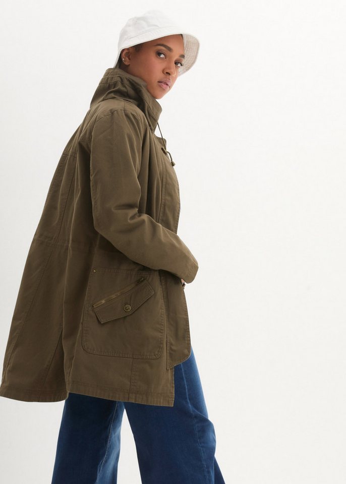 bonprix Parka taillierte Passform, mit Stehkragen und Tunnelzug – Bild 3 von 5