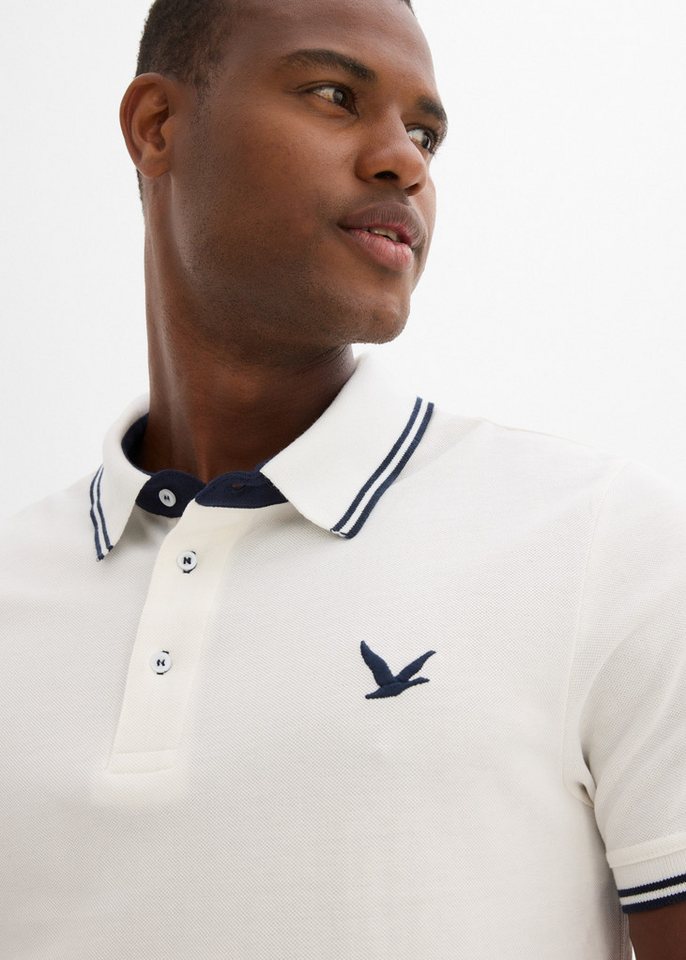 bonprix Poloshirt aus Baumwolle, mit Polokragen, Kurzarm-Design, Regular Fit – Bild 4 von 5
