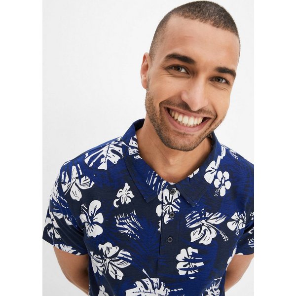 bonprix Poloshirt Kurzarm, mit Polokragen mit Knopfleiste, aus Baumwolle