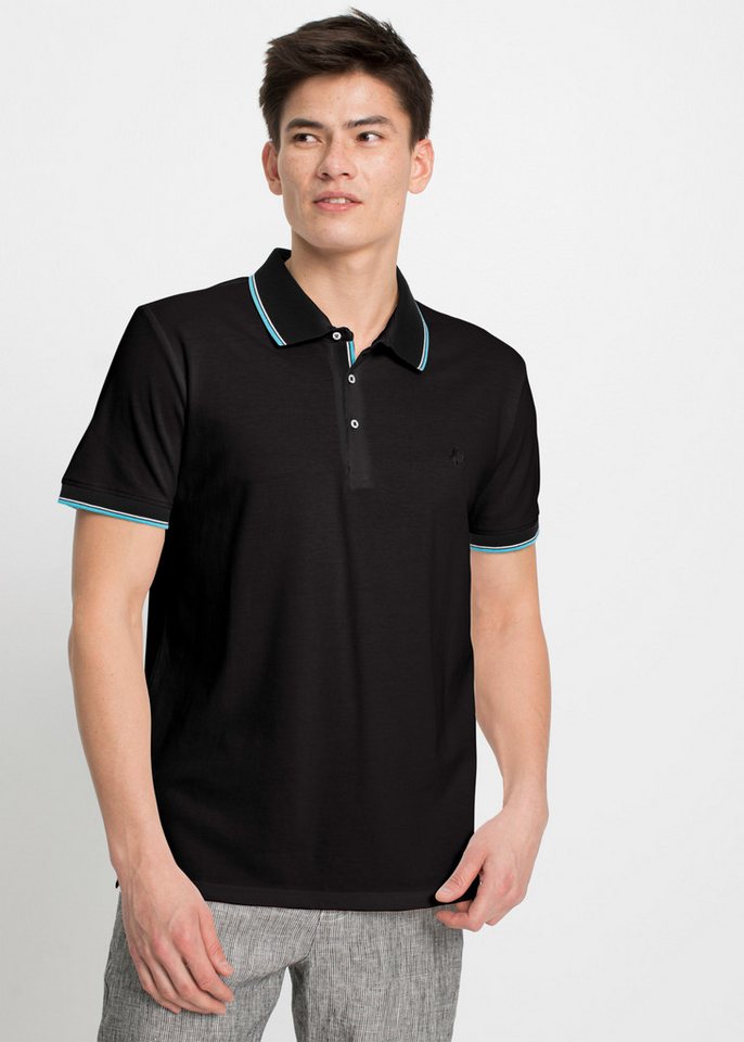 bonprix Poloshirt (Packung, 3-tlg., 3er) Regular Fit, Kurzarm, mit dezenter Bruststickerei, aus Baumwolle – Bild 2 von 5