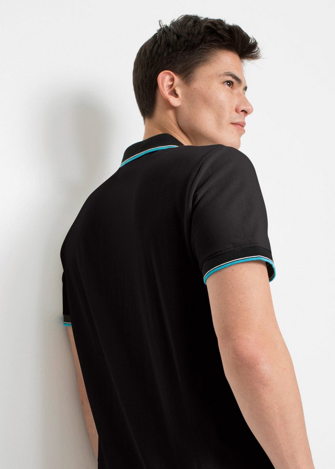 bonprix Poloshirt (Packung, 3-tlg., 3er) Regular Fit, Kurzarm, mit dezenter Bruststickerei, aus Baumwolle – Bild 4 von 5