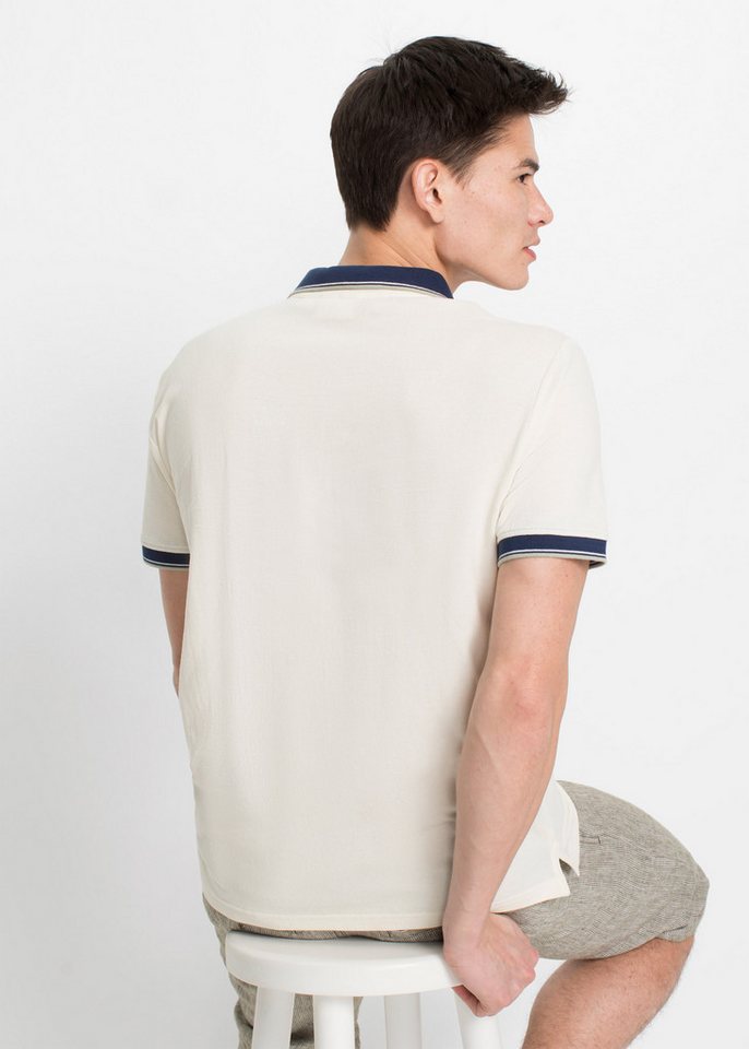 bonprix Poloshirt (Packung, 3-tlg., 3er) Regular Fit, Kurzarm, mit dezenter Bruststickerei, aus Baumwolle – Bild 3 von 5