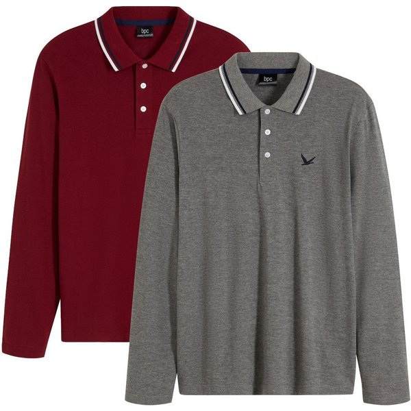 bonprix Poloshirt (Packung) im 2er Pack, Regular Fit, mit kleiner Stickerei auf der Brust