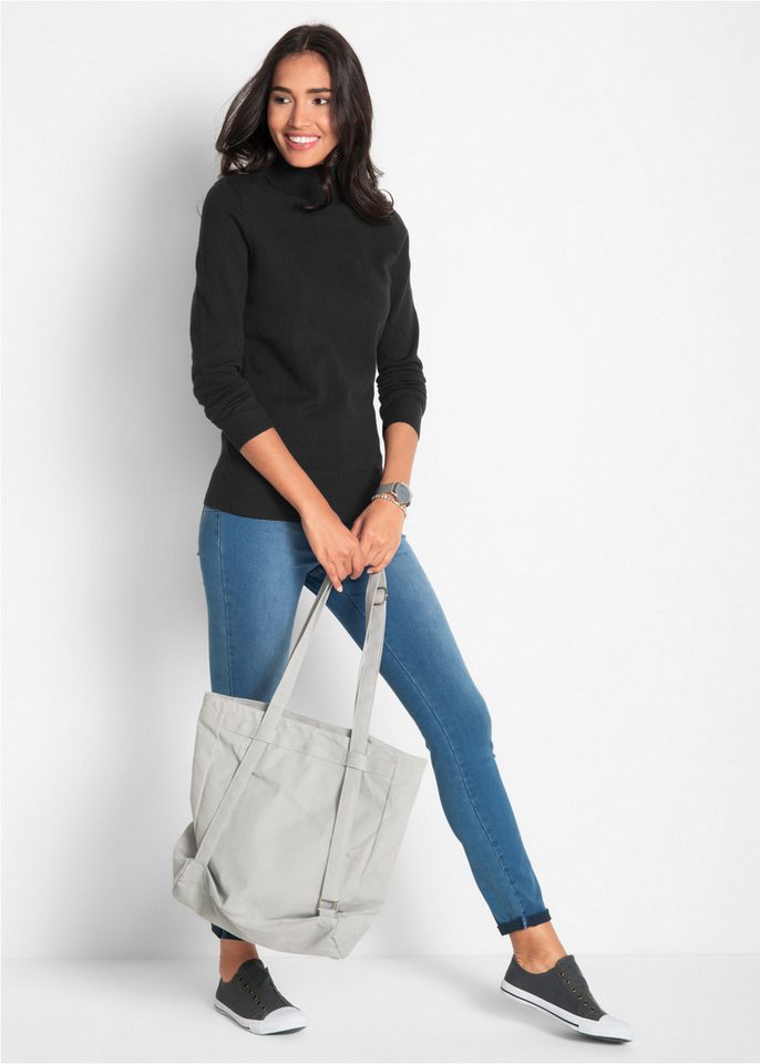 bonprix Rollkragenpullover aus Baumwollmischung, mit hohem Rollkragen, schmale Passform – Bild 5 von 5