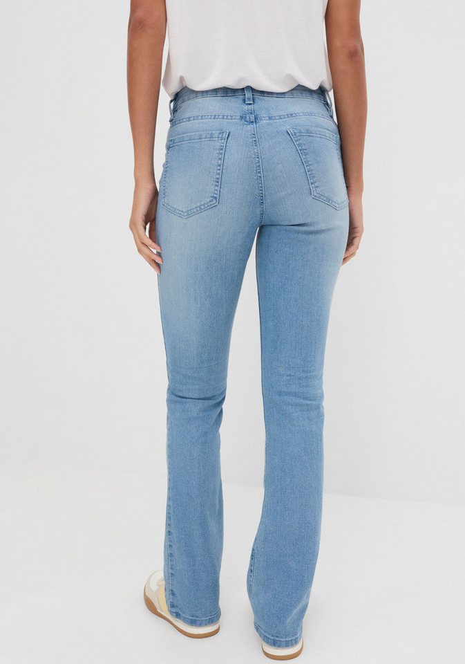 bonprix Schlagjeans 5-Pocket-Style, aus Baumwolle, Polyester und Elasthan, Mid Waist – Bild 2 von 5
