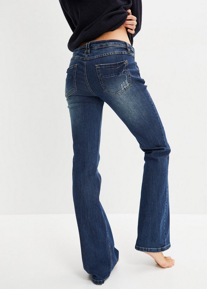 bonprix Schlagjeans Regular Fit, mit Elasthan-Anteil, auffällige Waschung – Bild 2 von 5